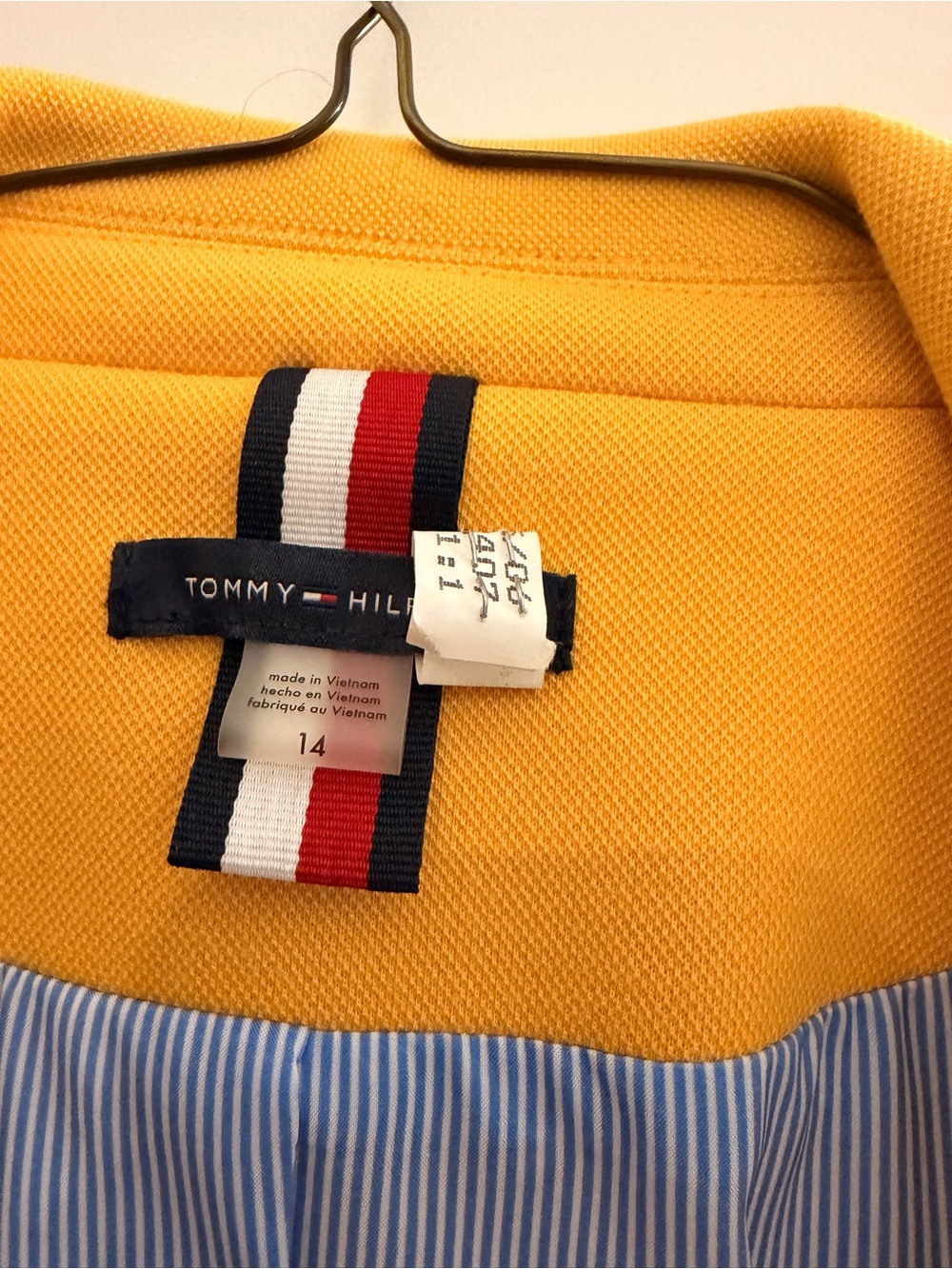 Tommy Hilfiger Bright Yellow Polo with Signature Ribbon Detail
